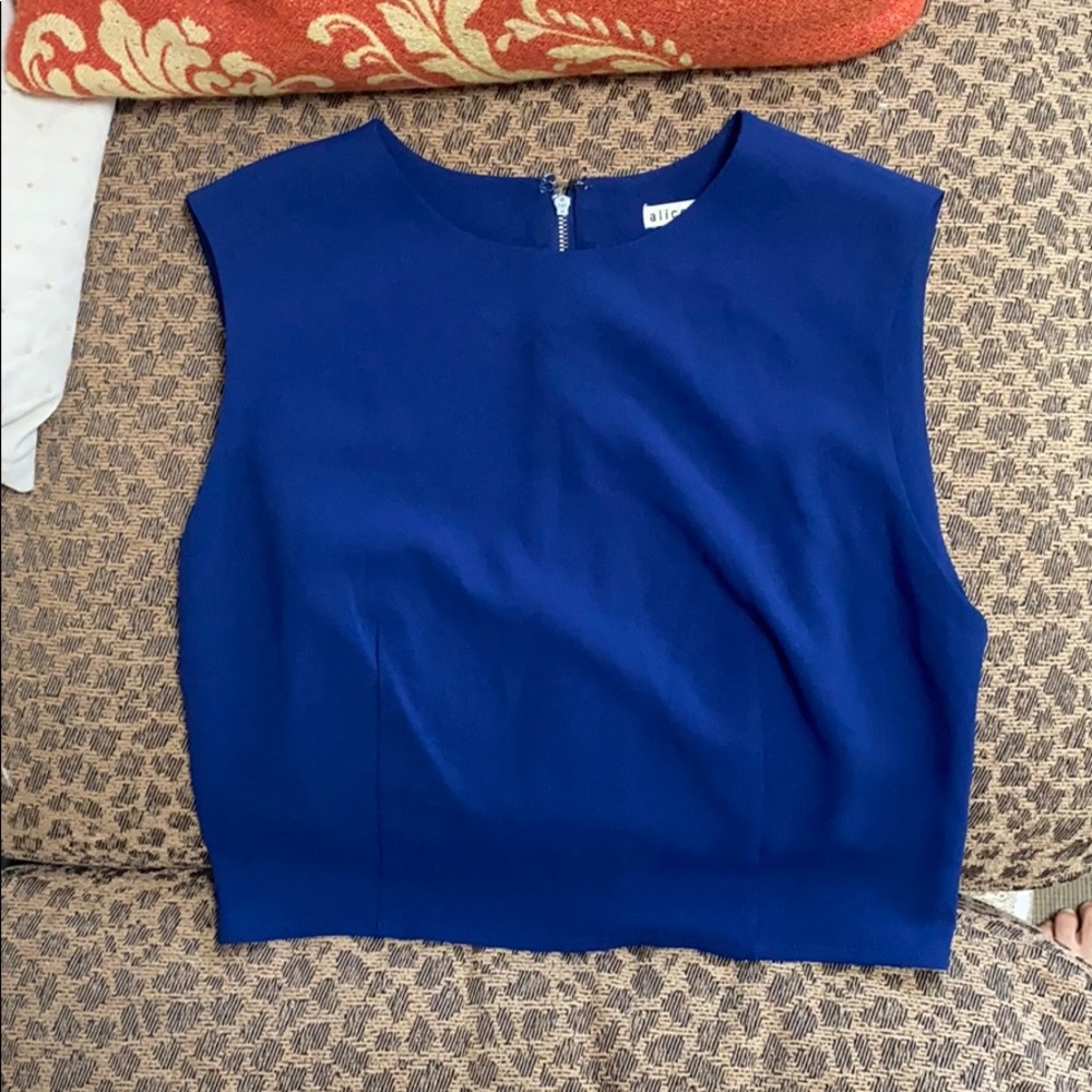 Alice olivia blue crop top